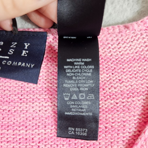 Crazy Horse Women's Sz 2/XXL VTG‎ 90's Multicolor Patchwork Knit V-neck Top - Picture 5 of 7